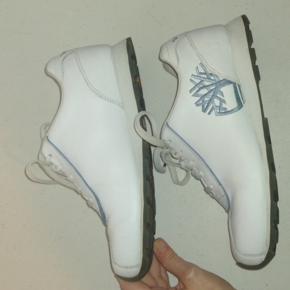 Timberland Metro Slim Womens  White Blue Leather Size 7 - Picture 5 of 12
